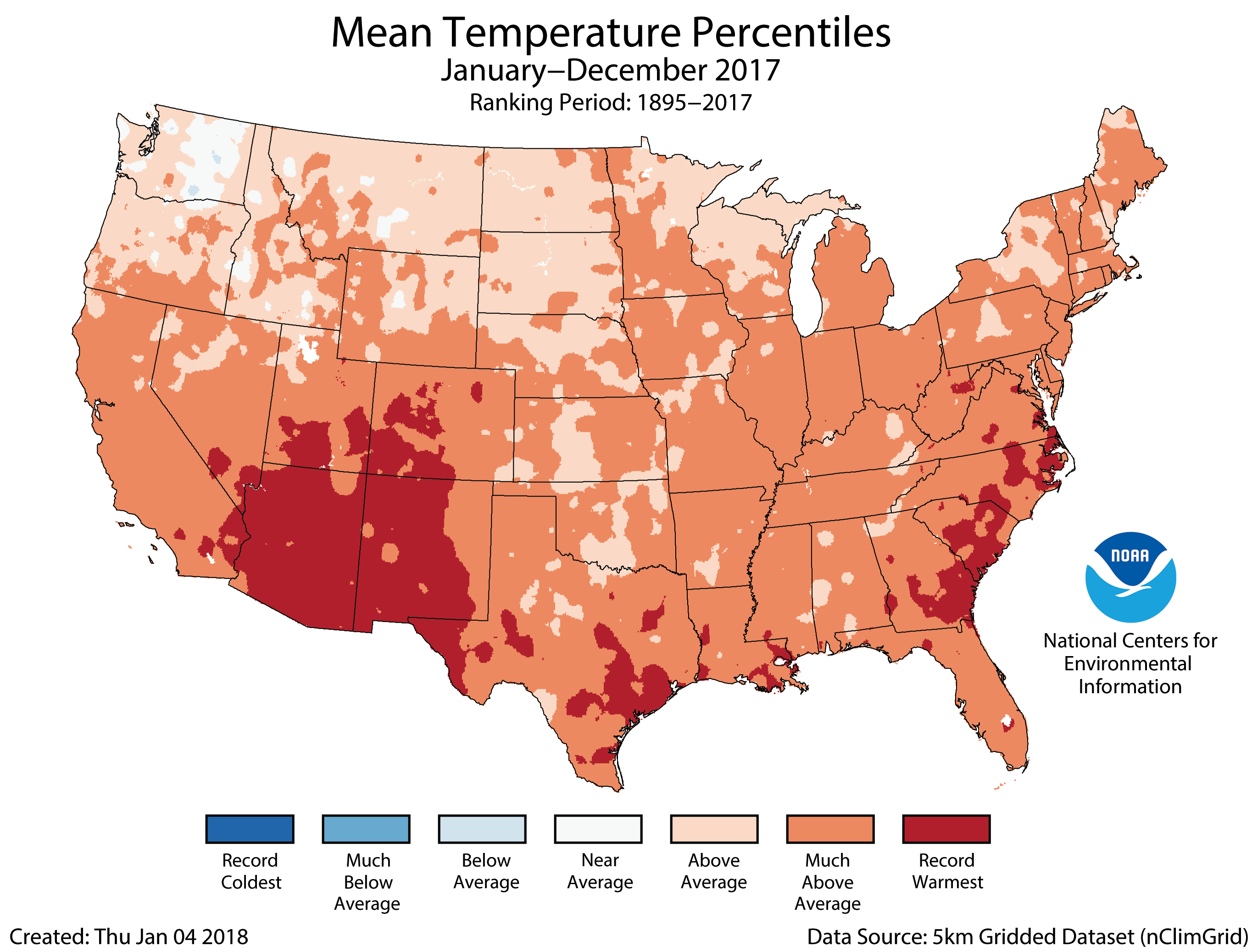 2017 Was the Third Warmest Year on Record for U.S. - WeatherNation