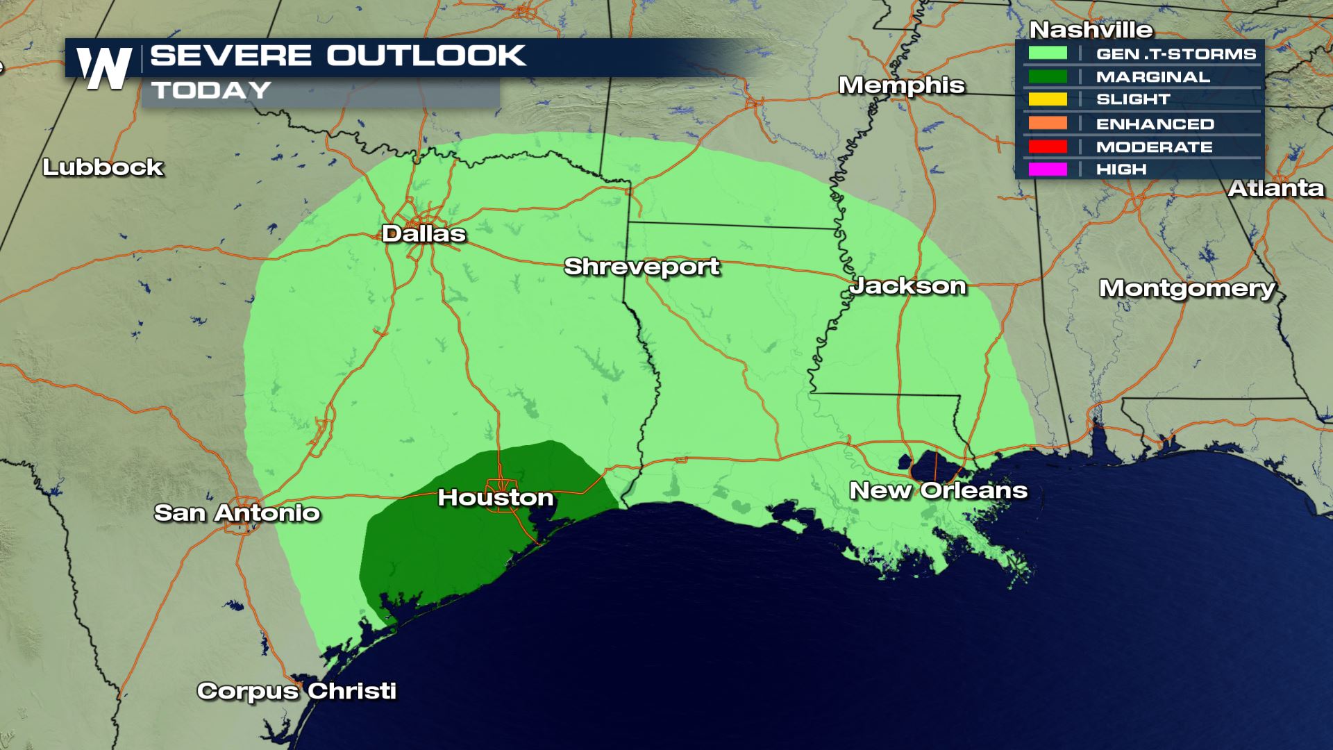 Thunderstorms Possible Across The South Weathernation Thunderstorms Possible Across The South Weathernation