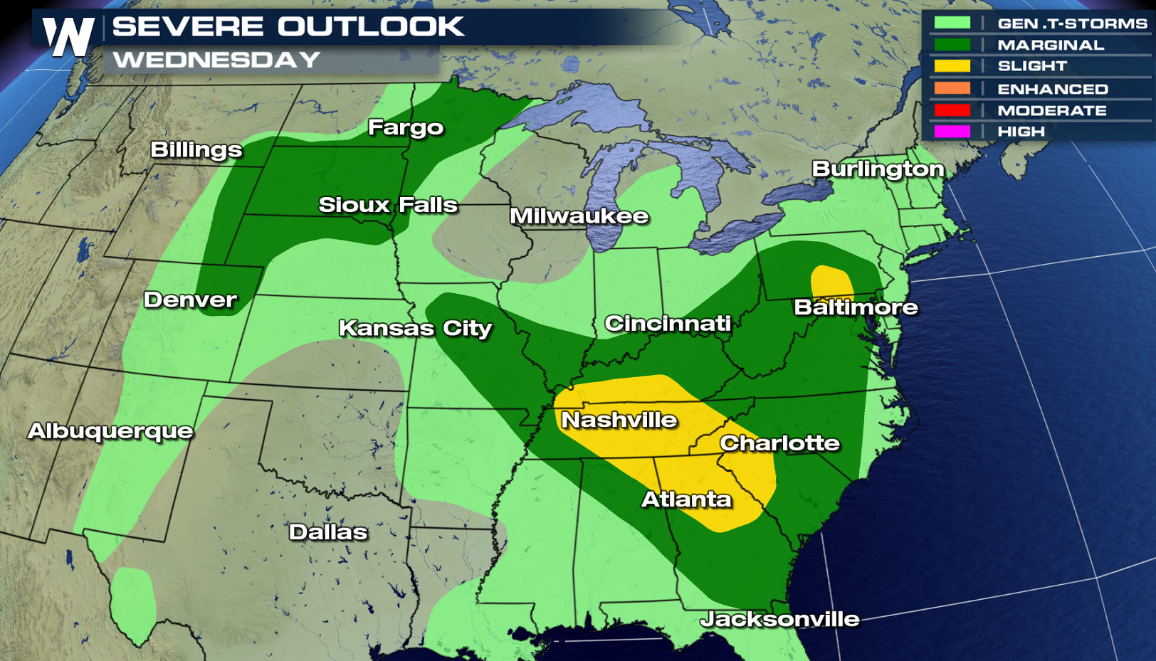 Severe Weather Risk From the Middle Atlantic to Tennessee Valley ...