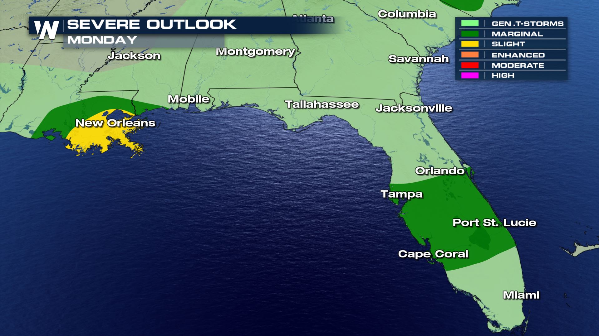 Severe Storm Risk Continues on Monday - WeatherNation