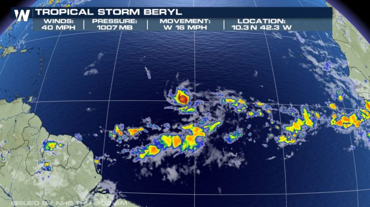 Tropical Storm Beryl Forms in the Atlantic - WeatherNation