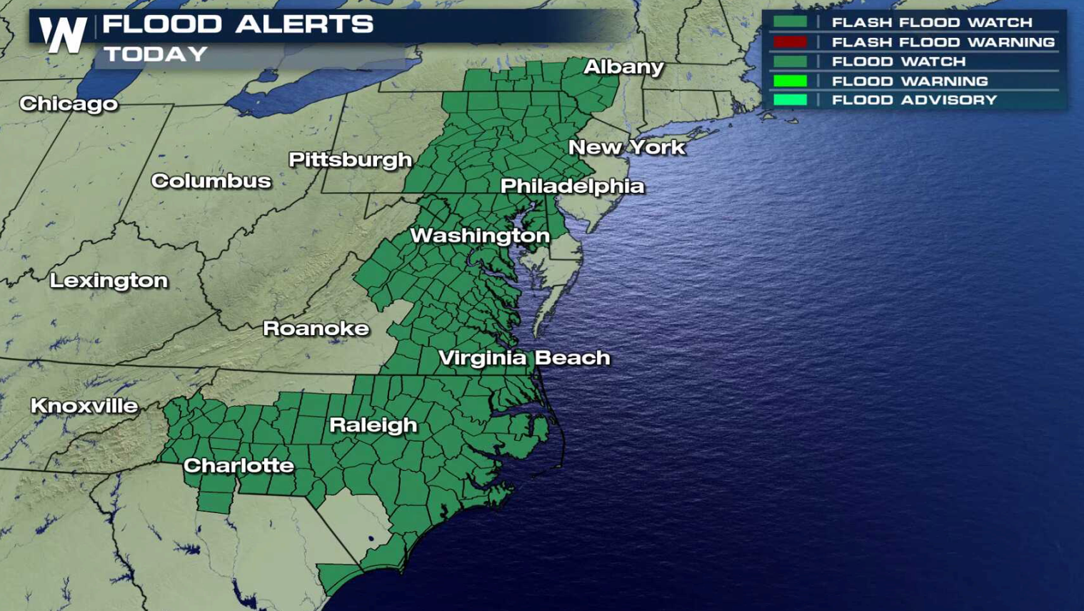 Potential for Flooding Rains in the Middle Atlantic States - WeatherNation