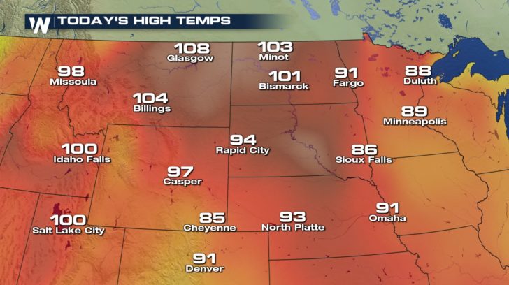 Record Heat Heads for the High Plains and Mid-West