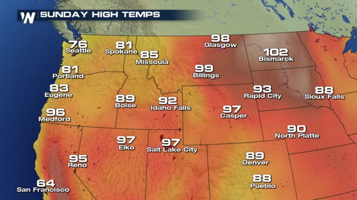 Record Heat Heads for the High Plains and Mid-West