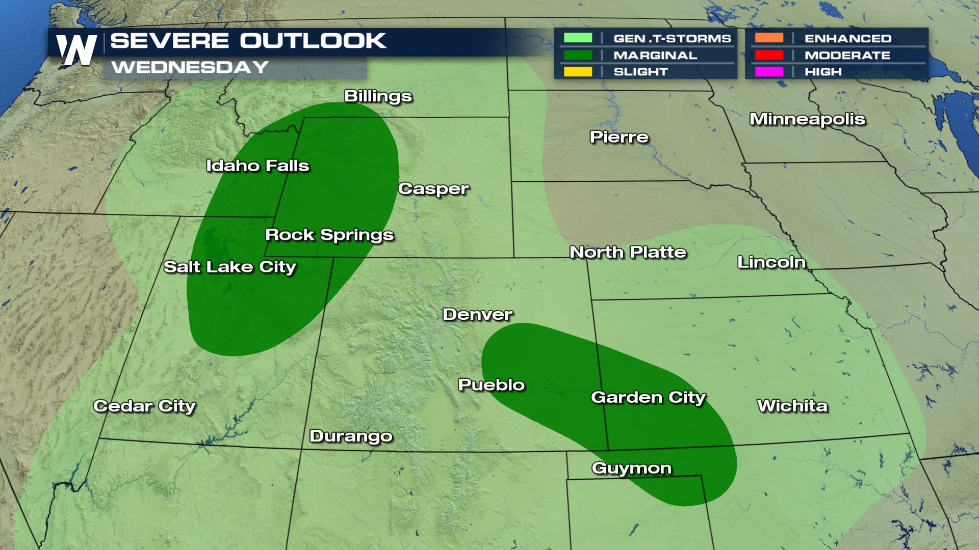 Strong Storms Possible for the Great Basin and Northern Rockies Wednesday