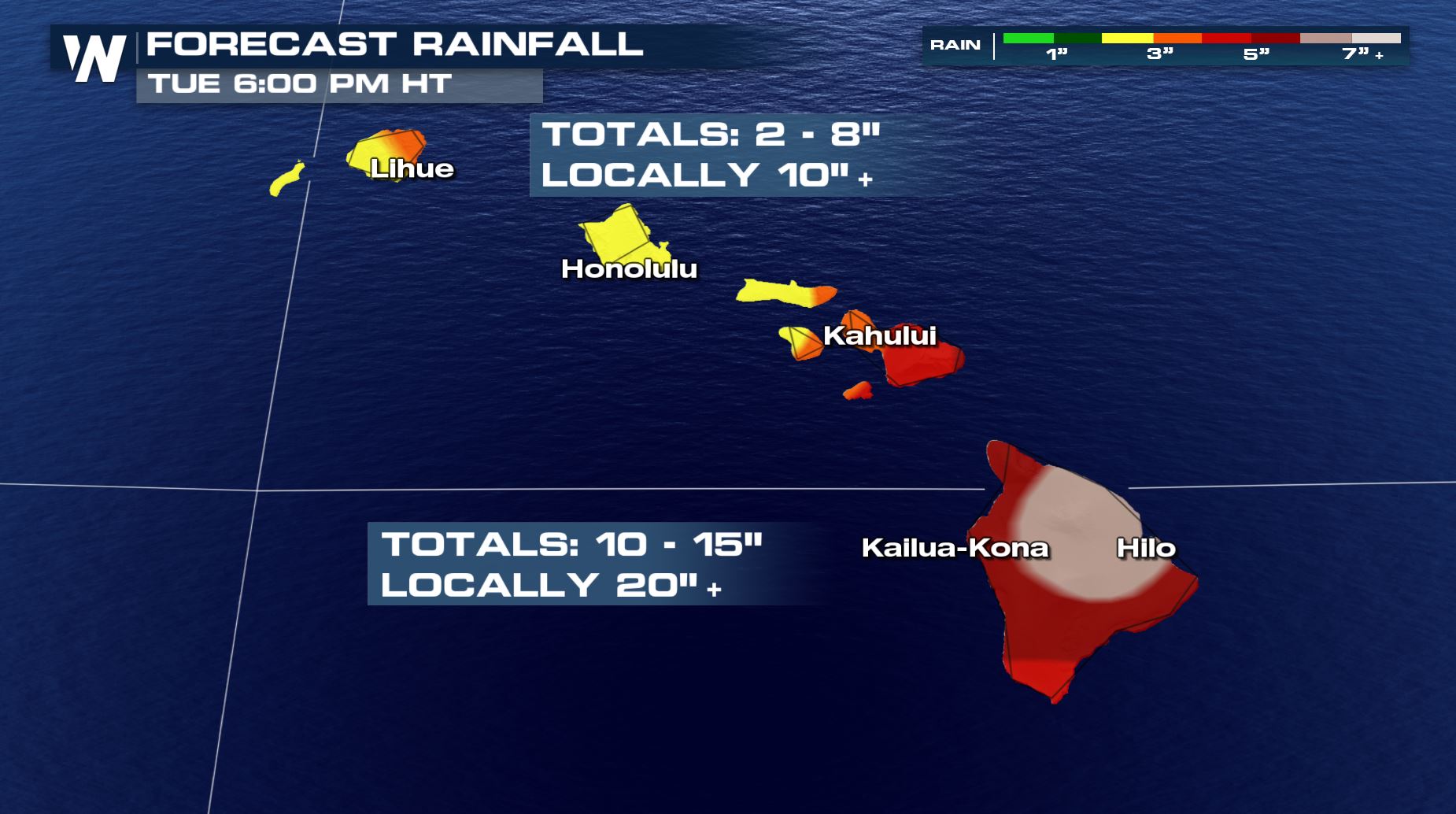 Rushing Water Rages Through Hilo Following Heavy Rain