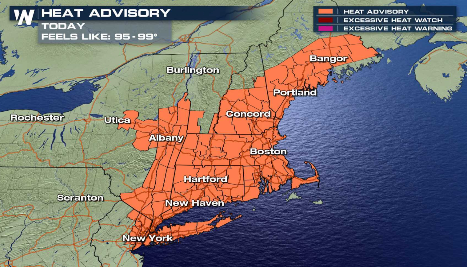 Heat Advisories Issued in the Northeast and Southeast