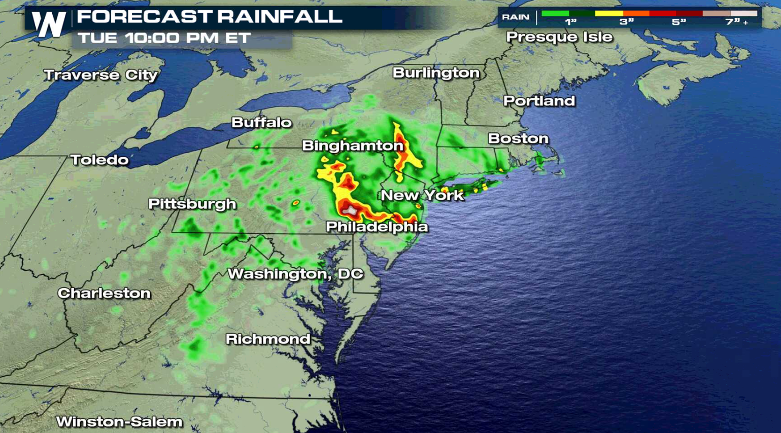 Heavy Rain Producing Flooding in the Northeast