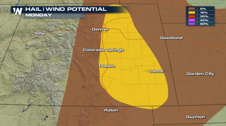 Severe Threat For Denver Area into Monday Evening