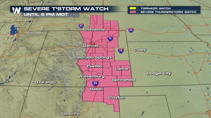 Severe Threat For Denver Area into Monday Evening