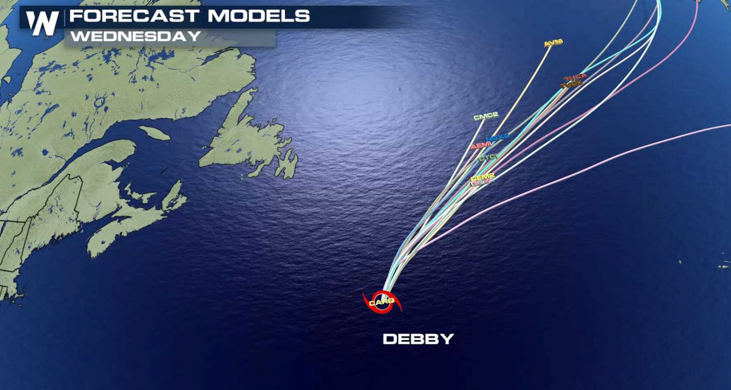Forecast Models for Tropical Storm Debby