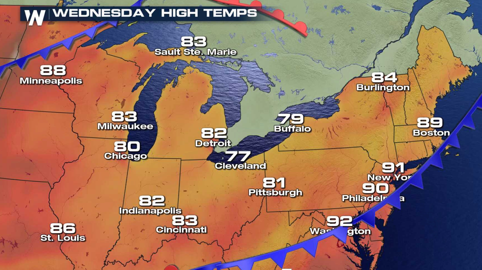 Heat to Start the Workweek in the Northeast