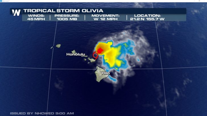 Olivia Continues On Path Through Hawaii