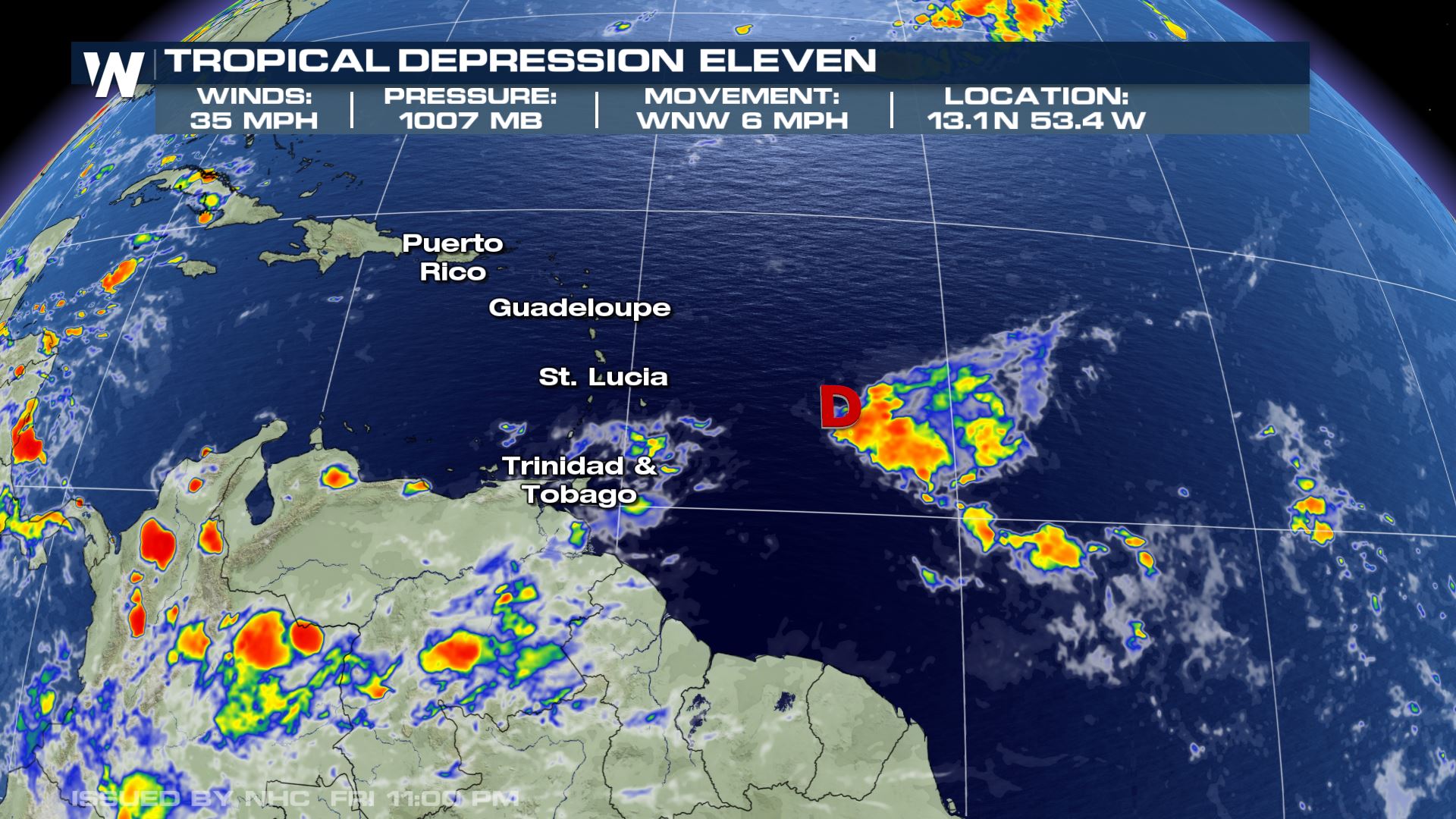 Tropical Depression Forms East of the Caribbean