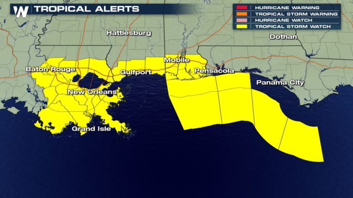 Tropical Storm Watches In Effect Along The Gulf