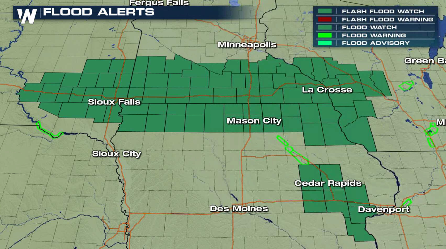 Flash Flood Watches for the Upper Midwest into Thursday - WeatherNation