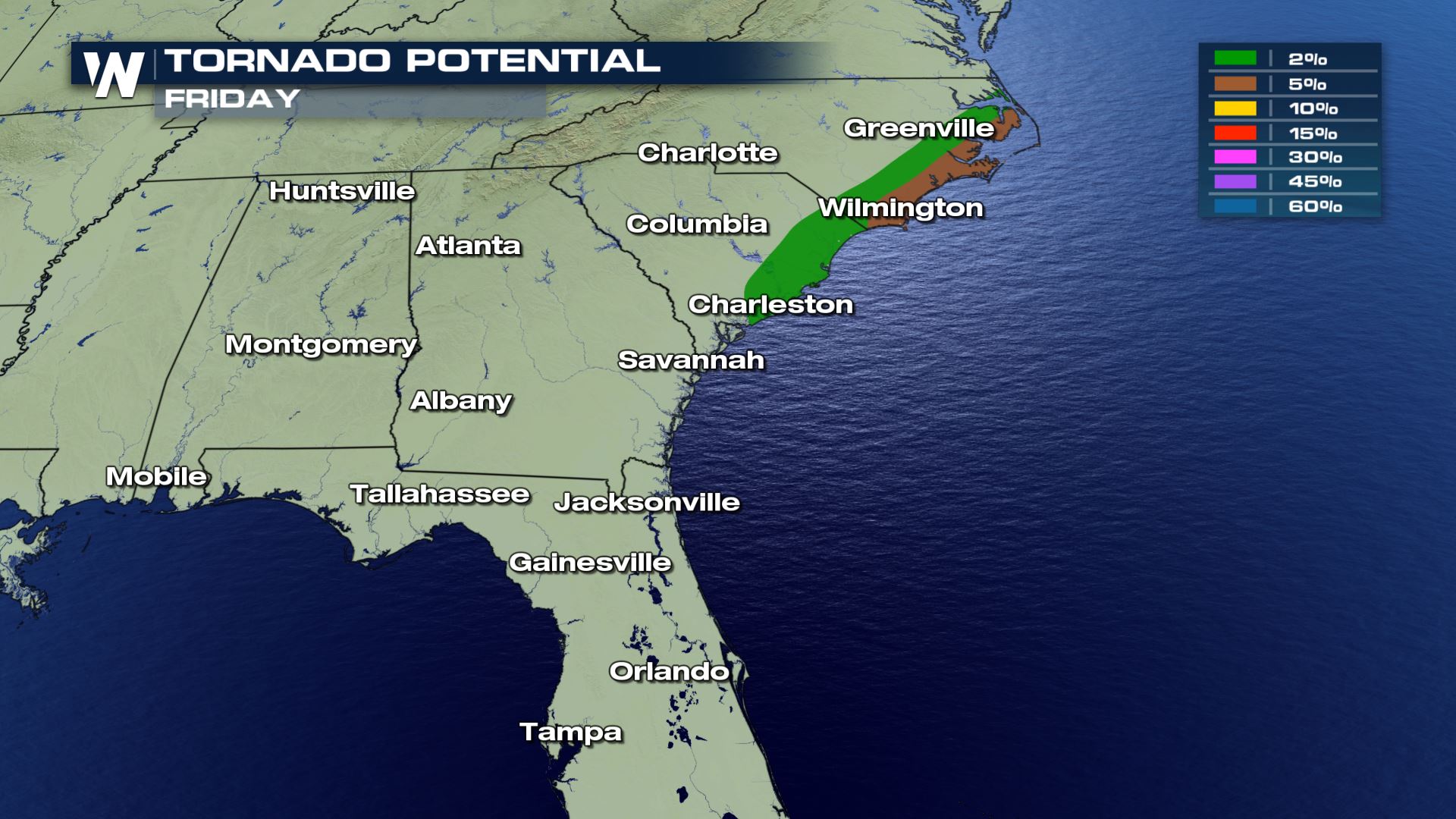 Severe Weather Chances for the Southeast Friday