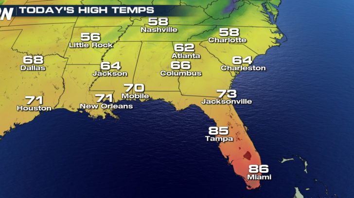 TONIGHT: Coldest Temps Of The Season for Parts of the South