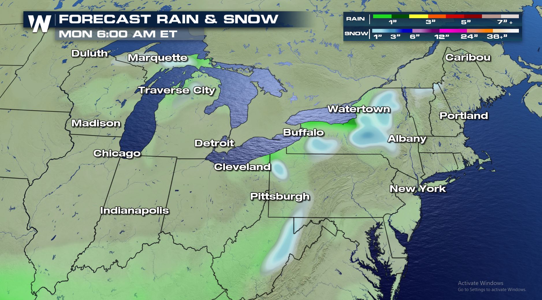 Light Lake-Effect Snow for Northeast, Great Lakes