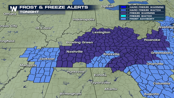 TONIGHT: Coldest Temps Of The Season for Parts of the South