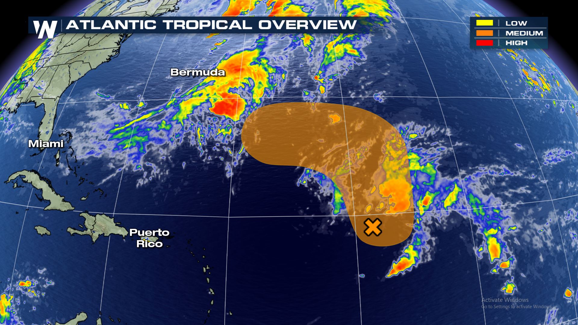 Area of Tropical Concern in Central Atlantic