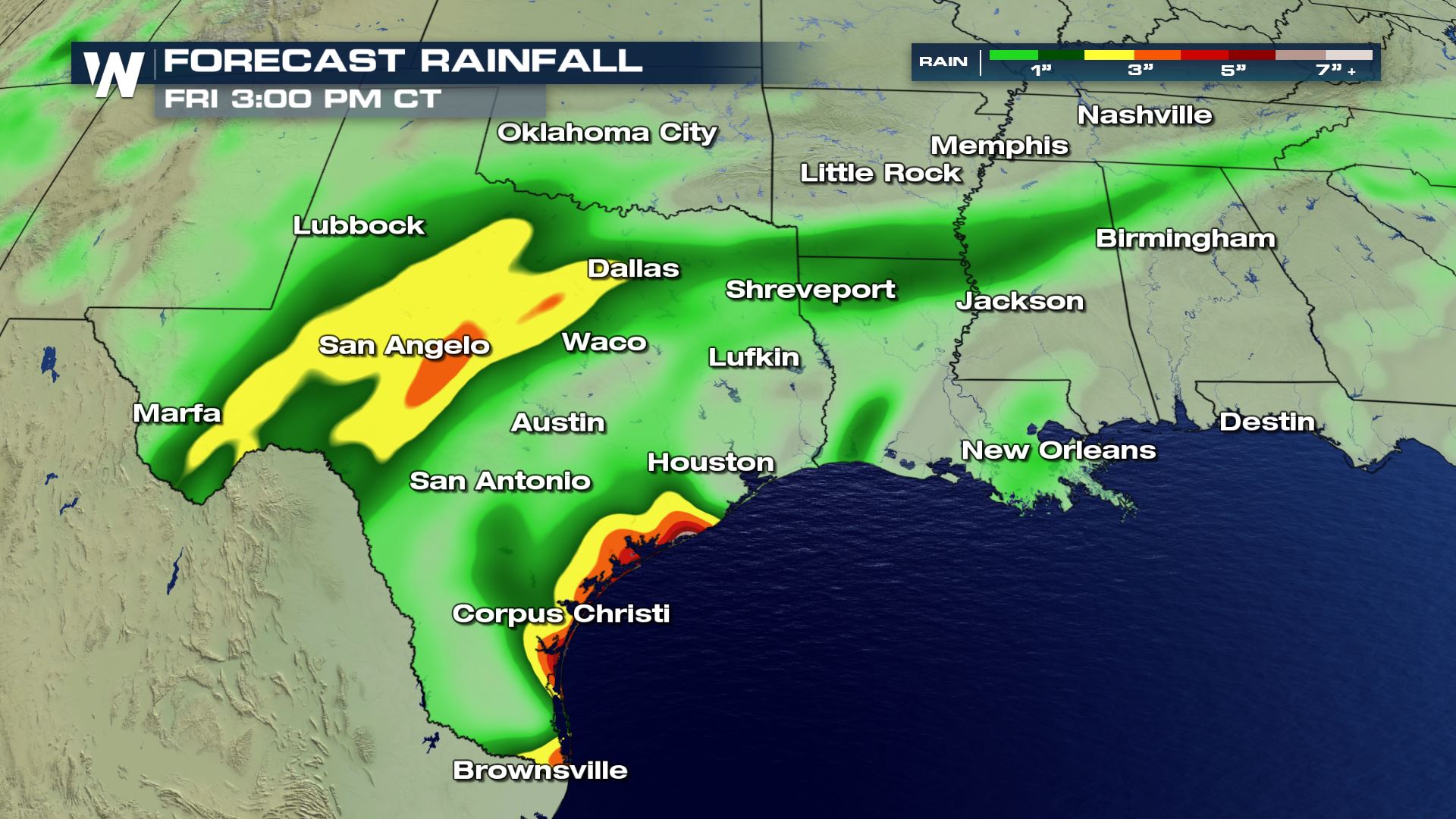 Weakening Tara Still Supplying Moisture to Texas