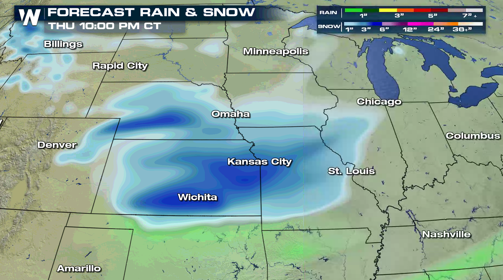 Snowfall Accumulations Ahead in the Central Plains