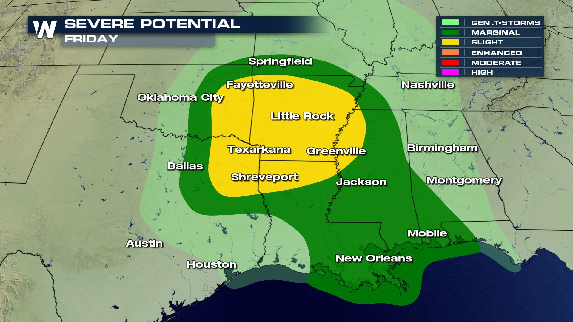 Severe Weather Potential for the South on Friday - WeatherNation