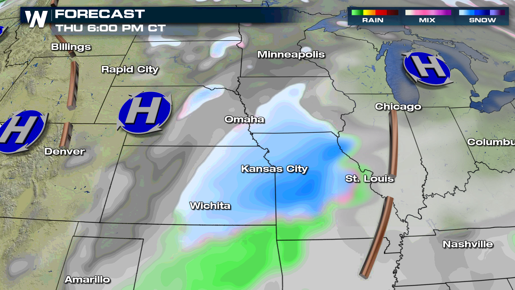 Snowfall Accumulations Ahead in the Central Plains