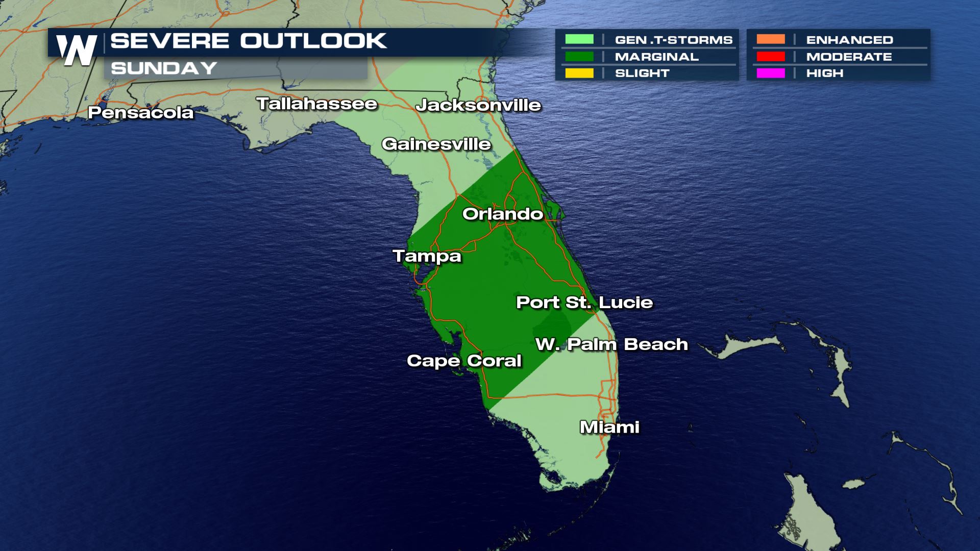 Active Weather for Florida Sunday - WeatherNation