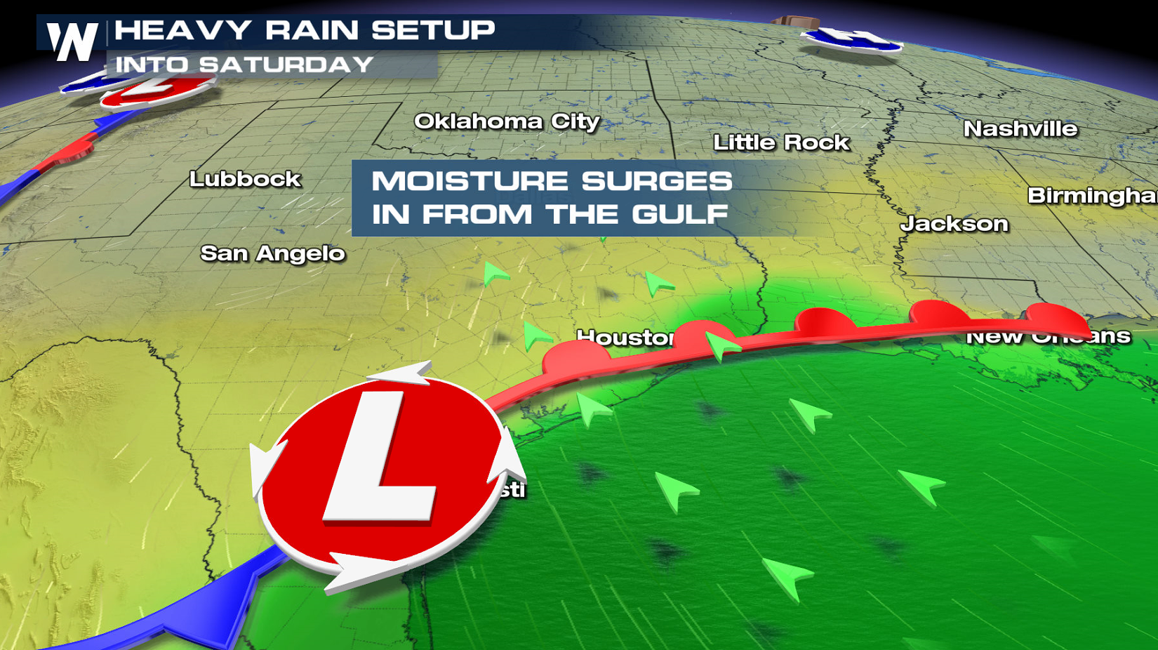 Strong Storms to Bring Heavy Rain in the Deep South with Flooding ...