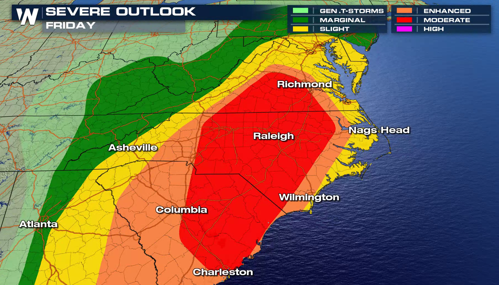 Damaging Winds and Tornadoes Possible for the East Coast - WeatherNation