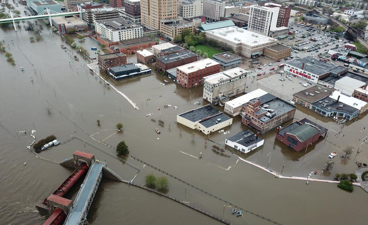 Quad Cities Flooding after Barrier Breach from Mississippi River