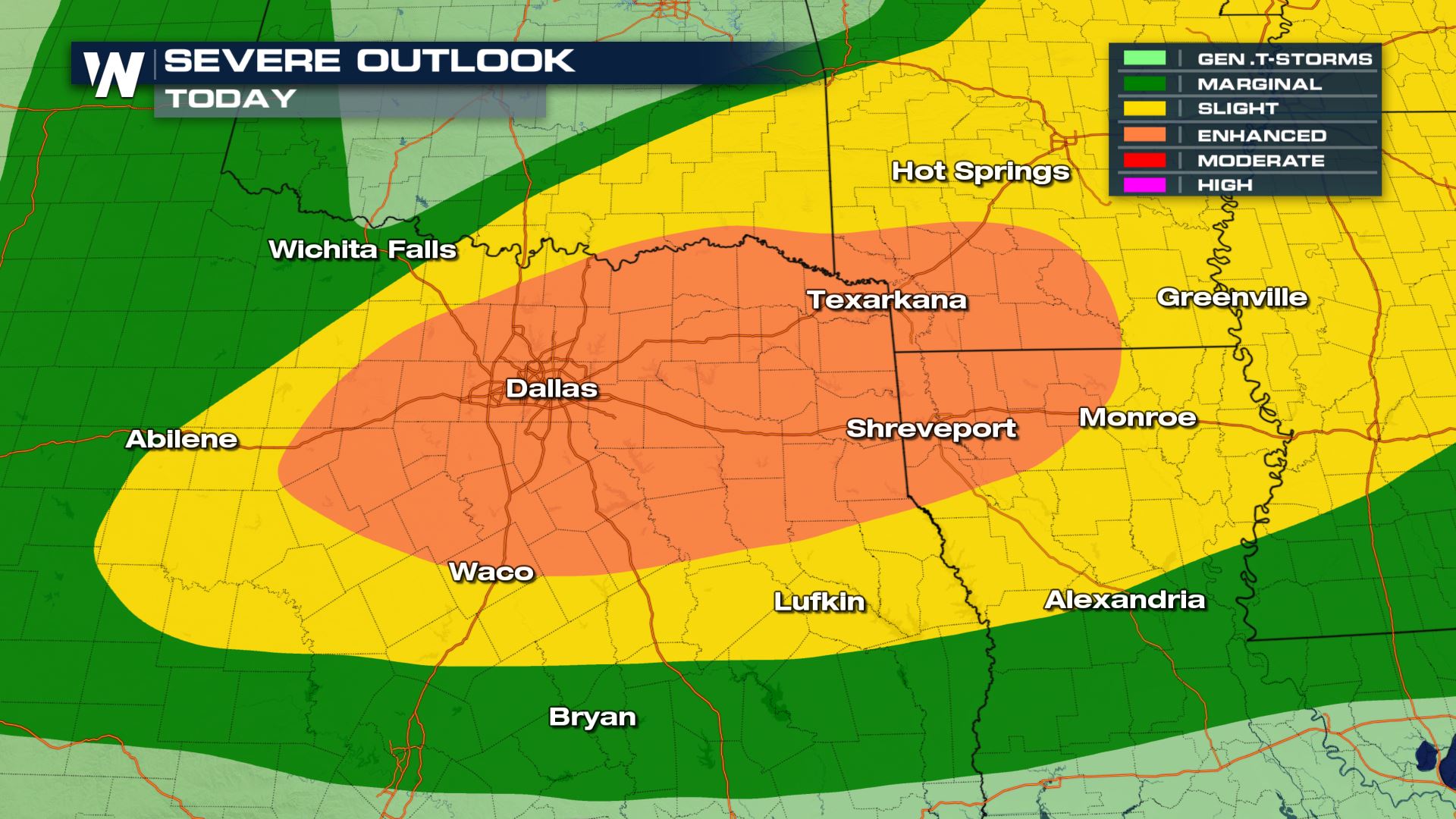 Large Hail and Tornadoes in the Forecast for North Texas Wednesday ...