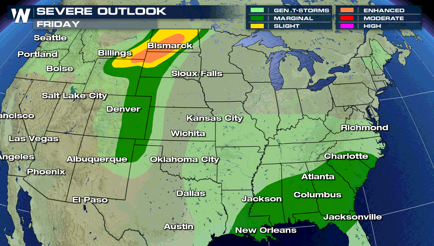 Severe Weather Targets High Plains and Southeast Friday - WeatherNation