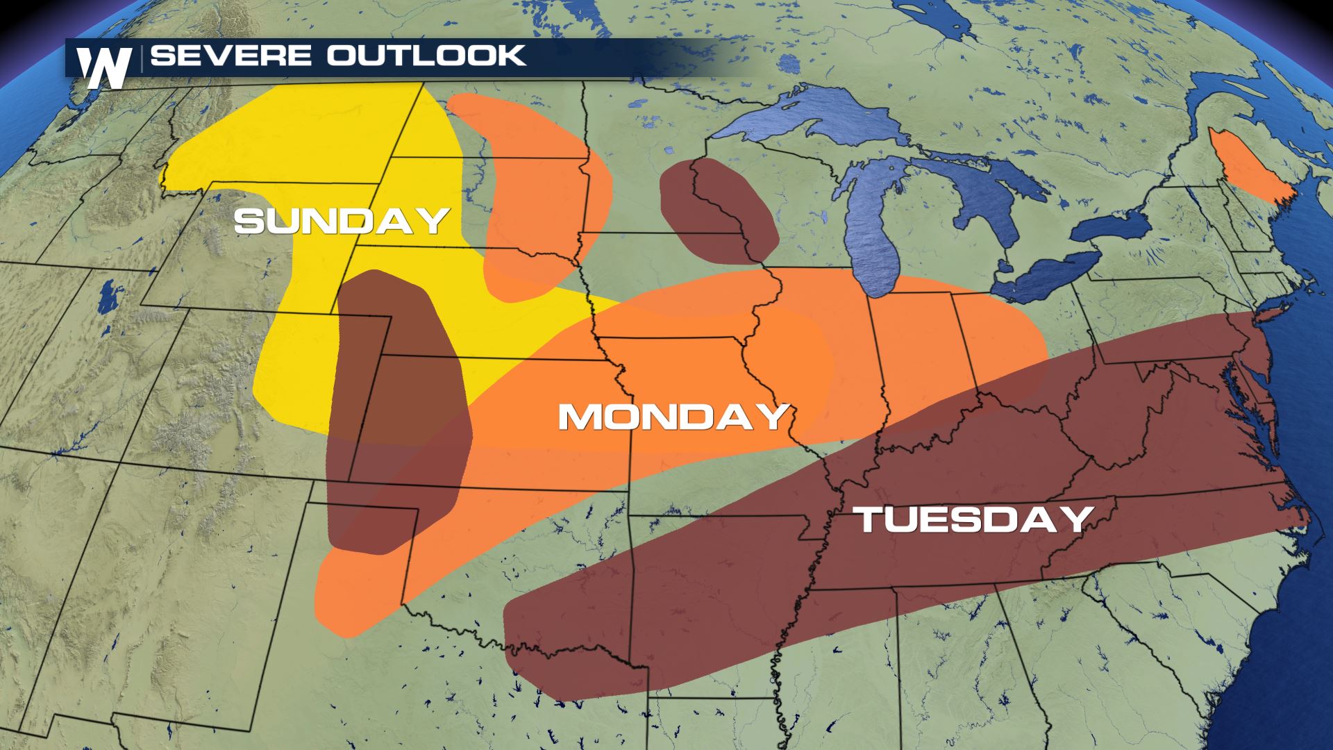 Severe Storm Threat to Start the Work Week - WeatherNation