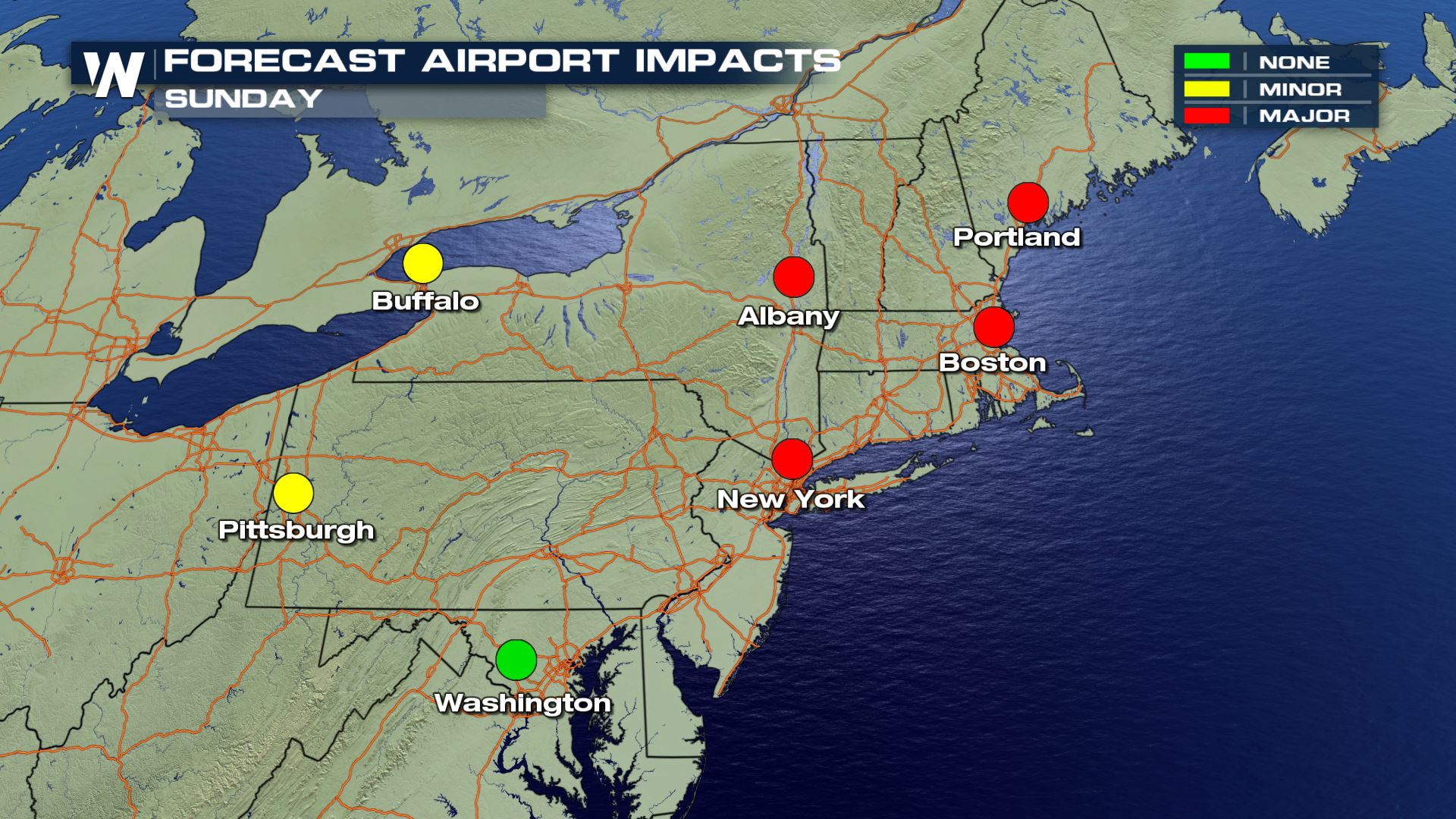 map of northeast airports