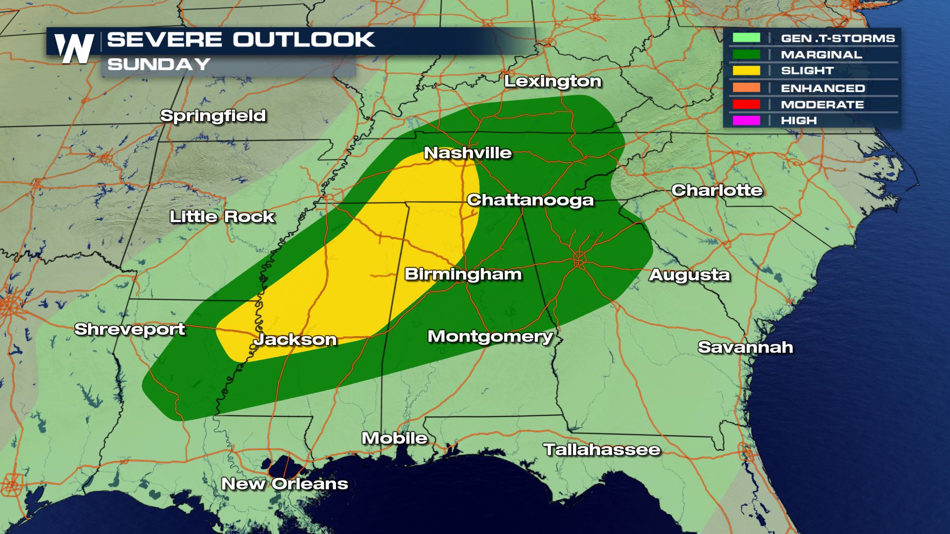 Southeast Severe Threat - WeatherNation