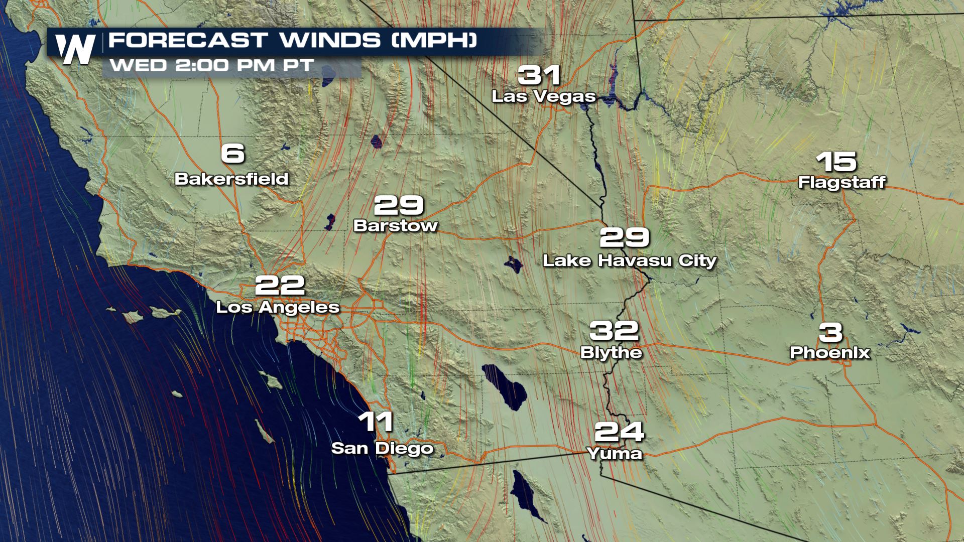 Strong Winds for the Southwest the Next Few Days - WeatherNation