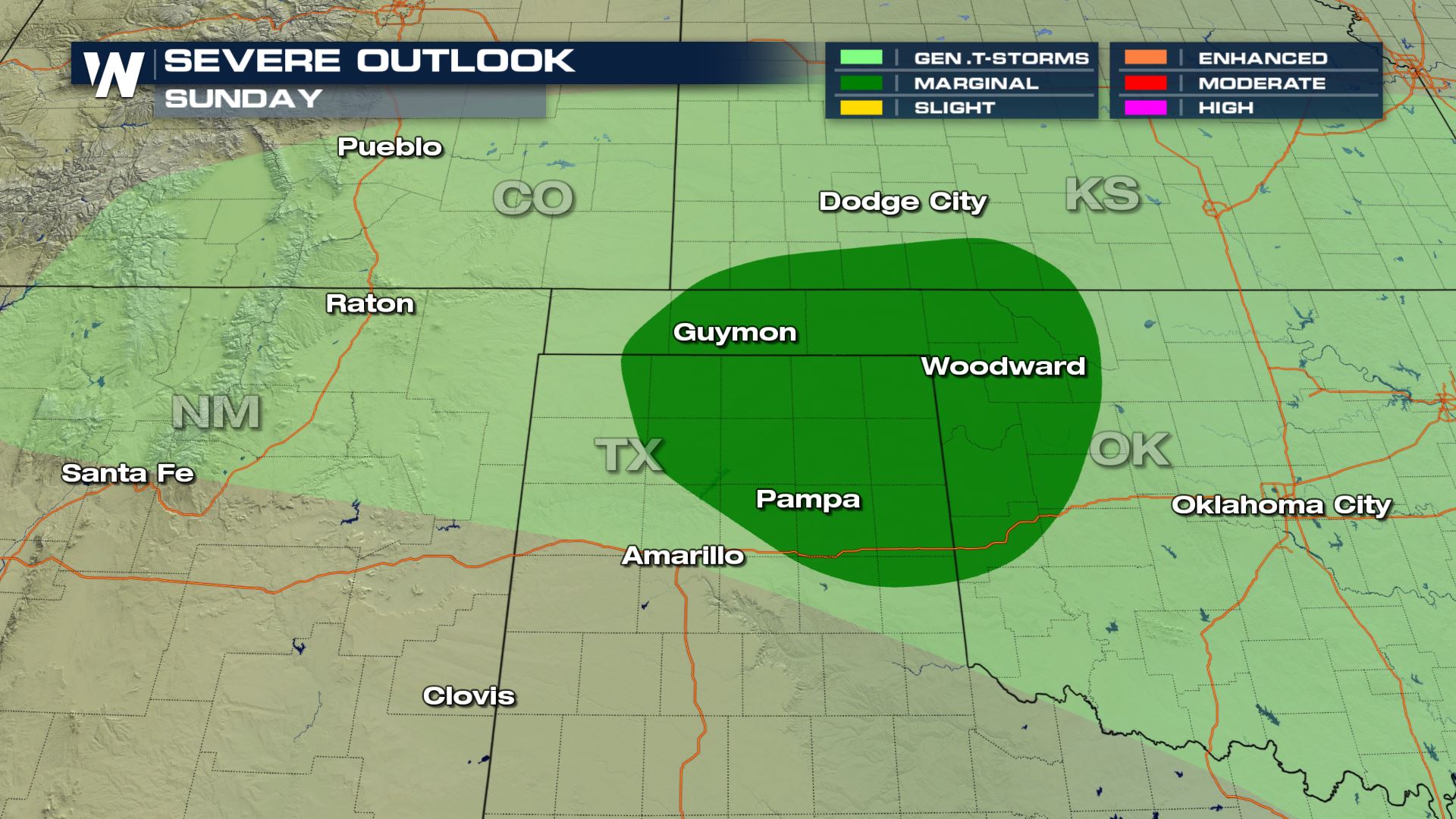 Severe Risk Sunday for the Texas and Oklahoma Panhandles - WeatherNation