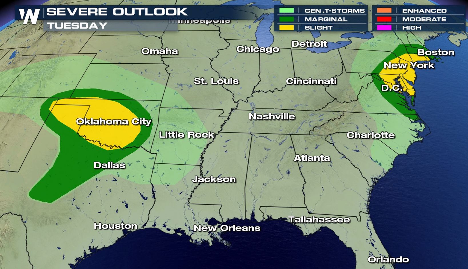 Severe Weather Threats Tuesday in the Northeast and Plains - WeatherNation