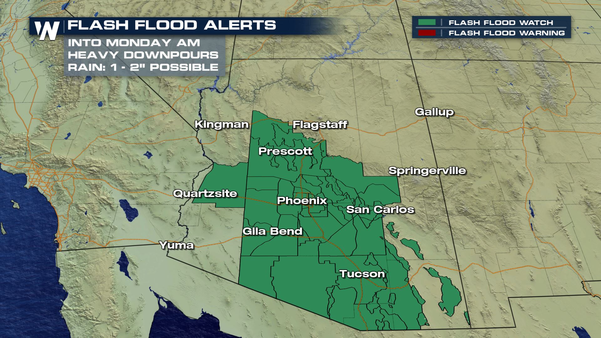 arizona flooding map