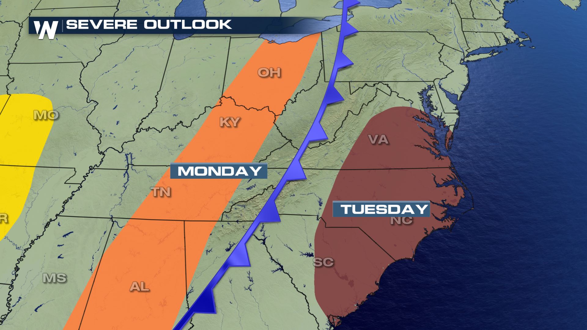 Ohio Valley To Mid-atlantic Severe Outlook - Weathernation