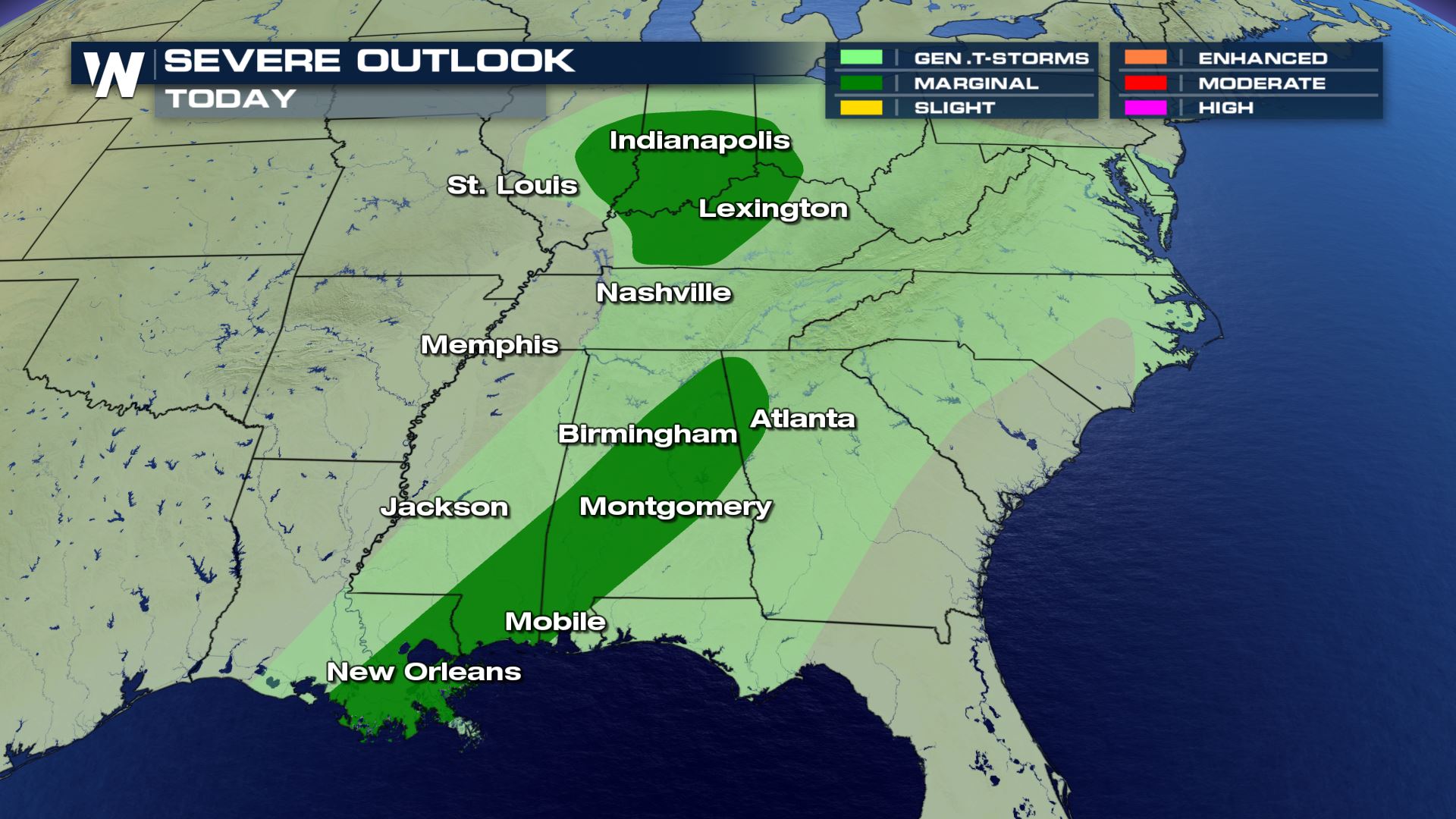 Severe Storms Possible in the South Wednesday to Friday - WeatherNation