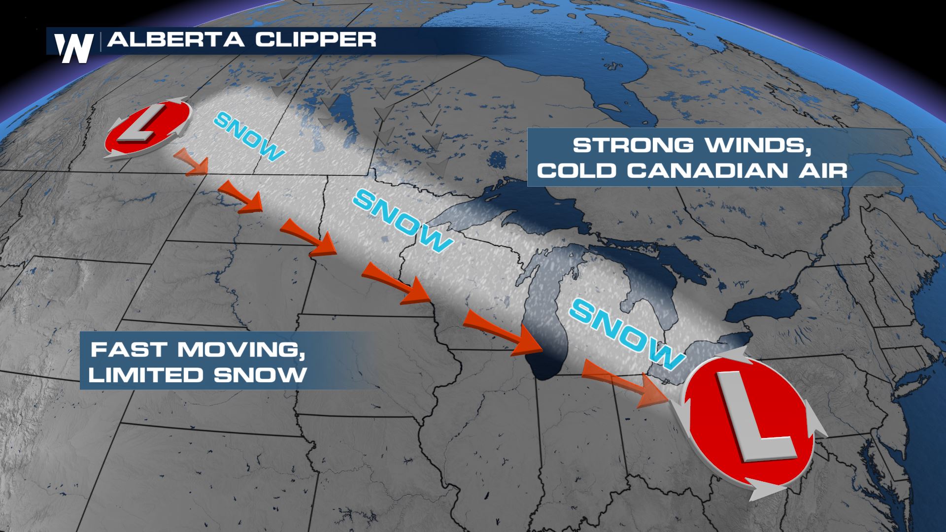 Another Clipper Brings Snow to the Rockies and Great Lakes - WeatherNation