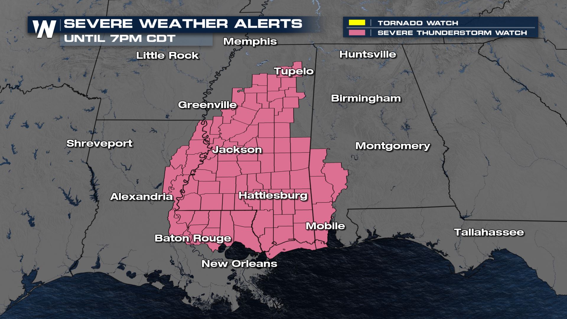 Lower Mississippi Valley Sunday Severe - WeatherNation