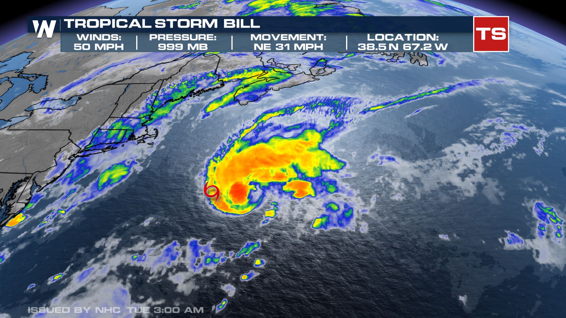 Bill Becomes an Extratropical Cyclone, Last Advisory Issued - WeatherNation