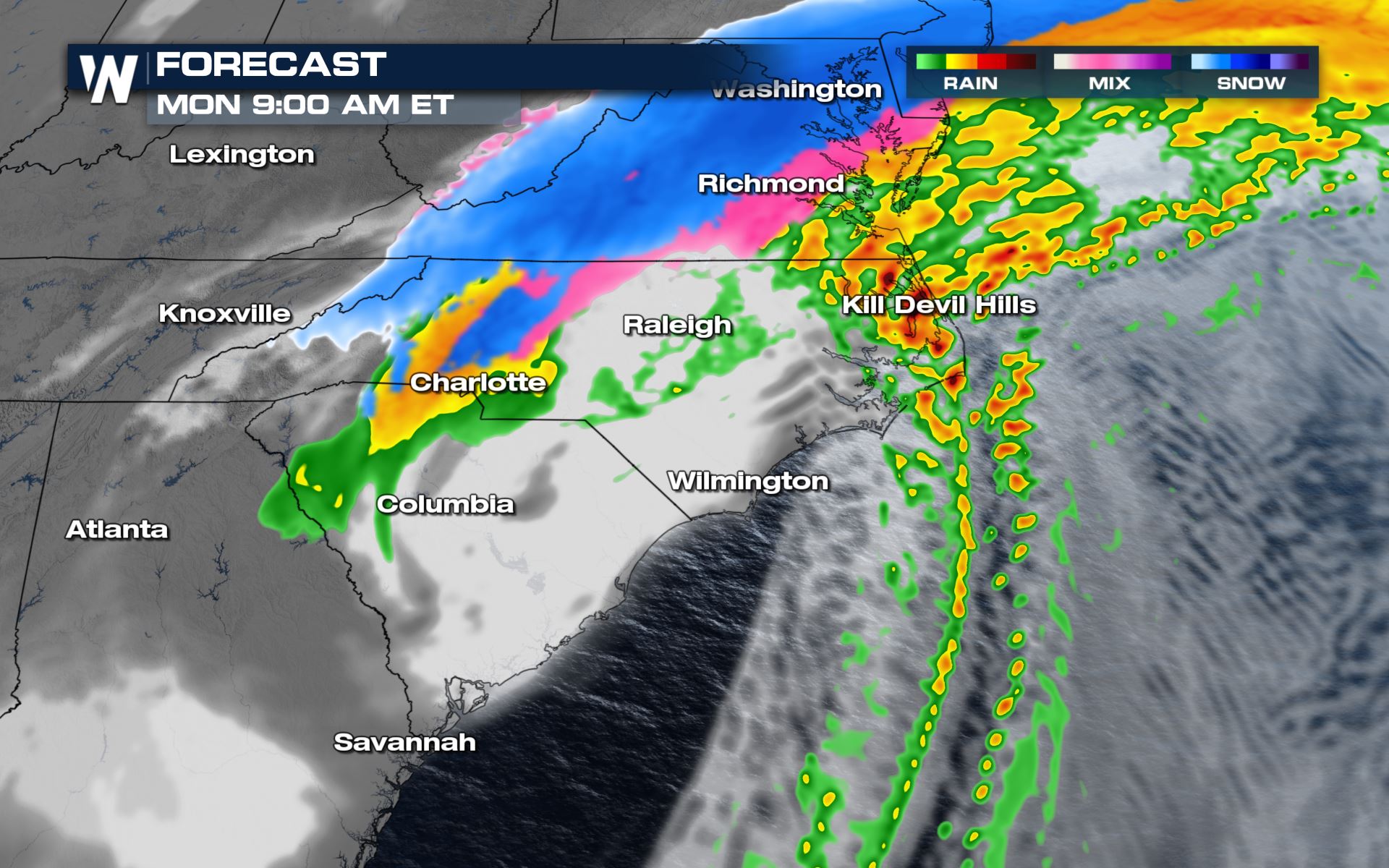 Morning Severe Risk For North And South Carolina Monday - WeatherNation