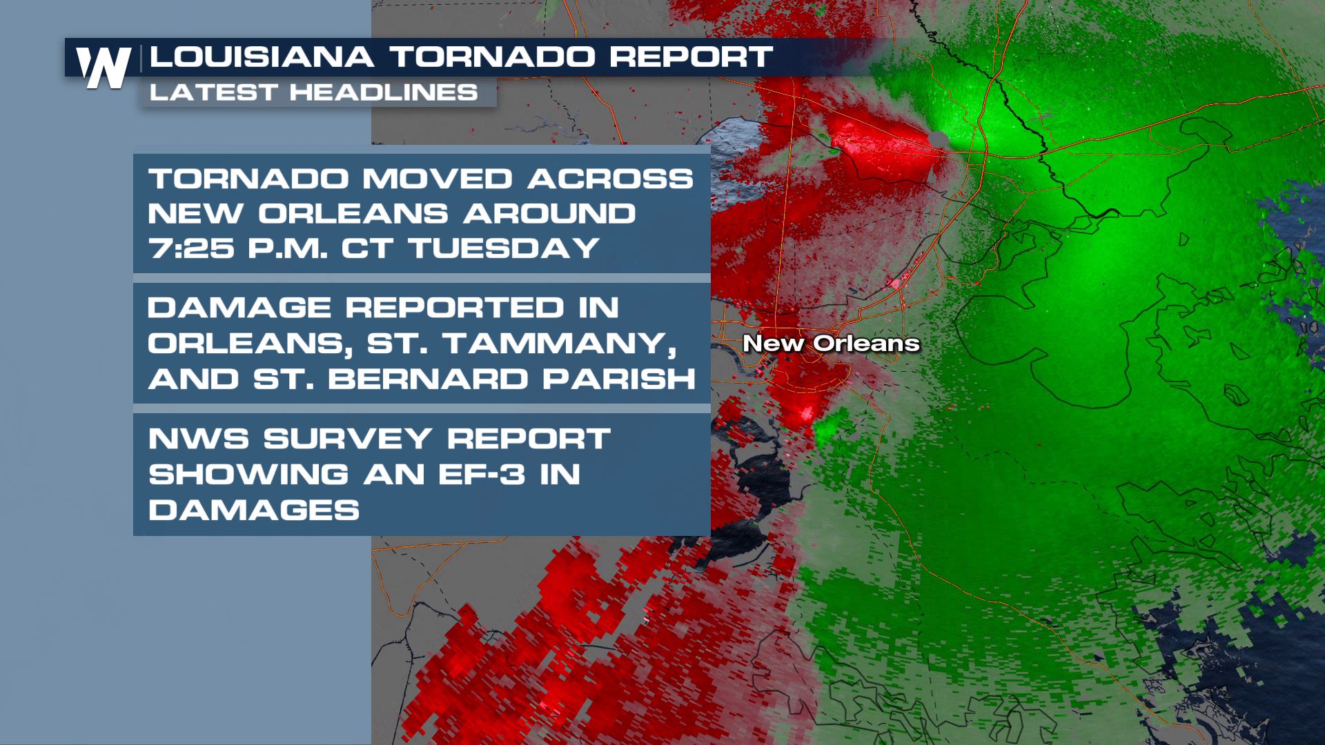 New Orleans Tornado Rated High End EF3 WeatherNation