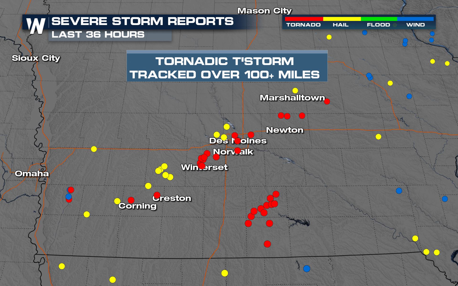 Iowa tornado map